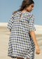 Ruffle Dress, Navy Gingham