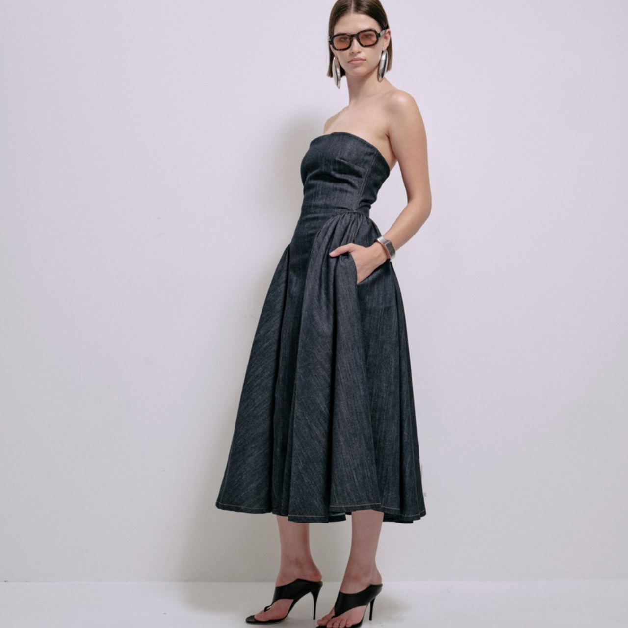 Imani Dress, Dark Denim