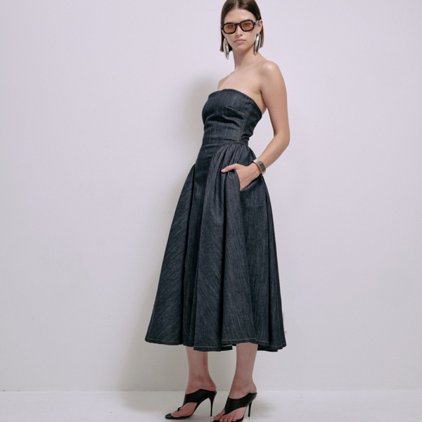 Imani Dress, Dark Denim