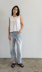Cropped Muscle Tee, Salt