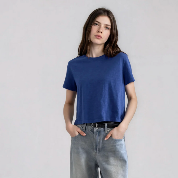 Crop Tee, Cobalt