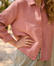 June Button Up, Rose