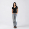 Short Sleeve Ribbed Top, Black