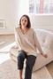 Boyfriend V-Neck Sweater, Natural