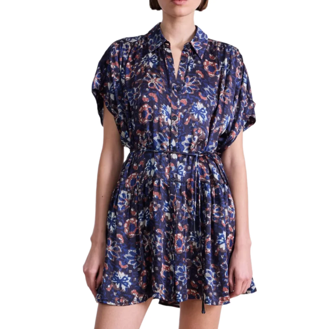 Agnezca Floral Mini Dress, Navy Floral