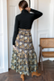 Shirred Skirt, Story Print