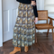 Shirred Skirt, Story Print