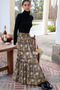 Shirred Skirt, Story Print