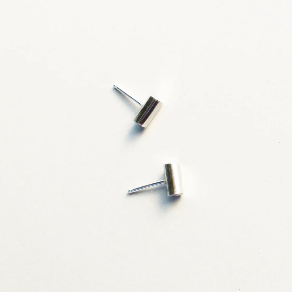 Chunky Bar Earrings, Sterling Silver