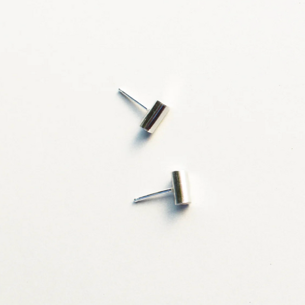 Chunky Bar Earrings, Sterling Silver