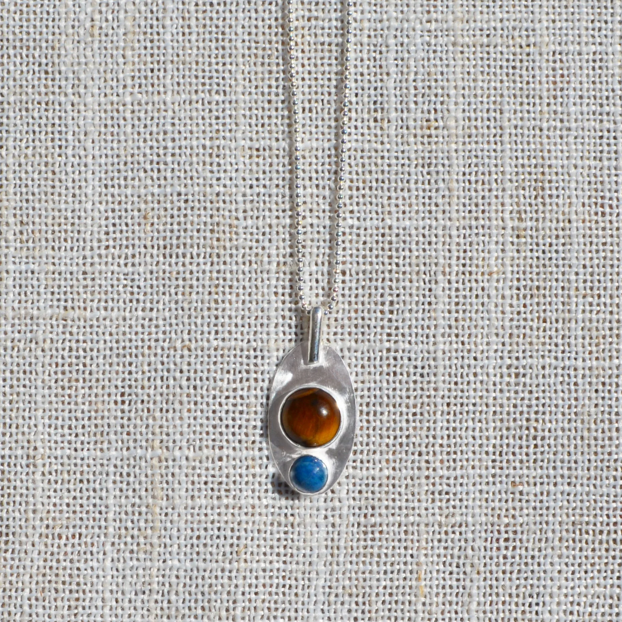Tiger's Eye + Lapis Pendant