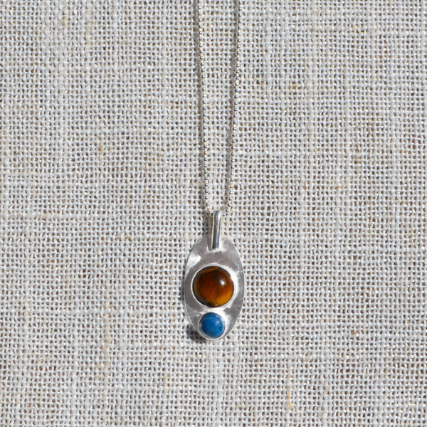 Tiger's Eye + Lapis Pendant