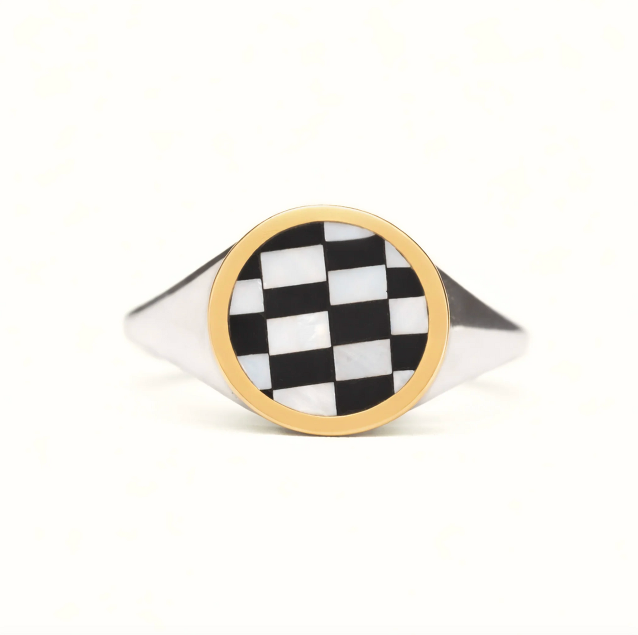 Checker Orb Signet Ring