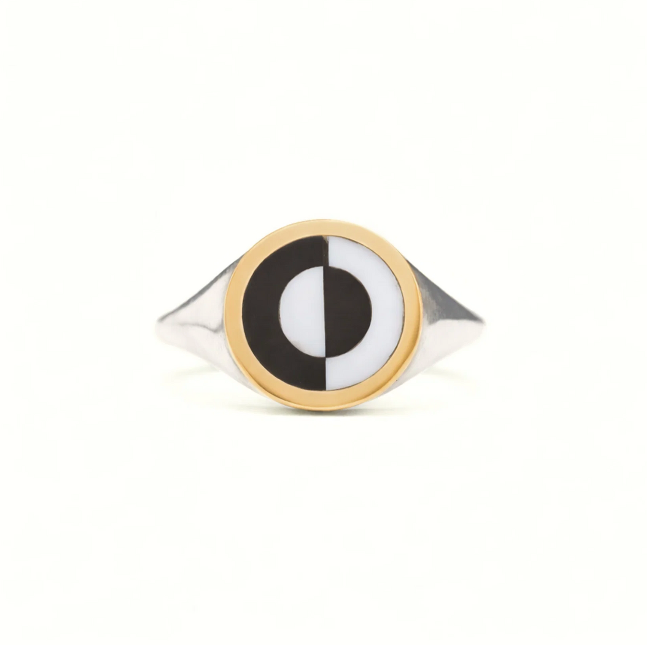 Half + Half Orb Signet Ring