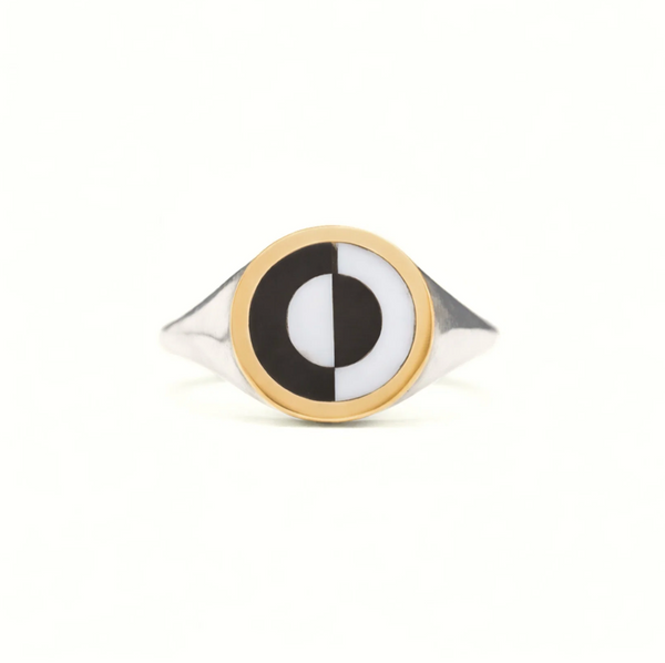 Half + Half Orb Signet Ring