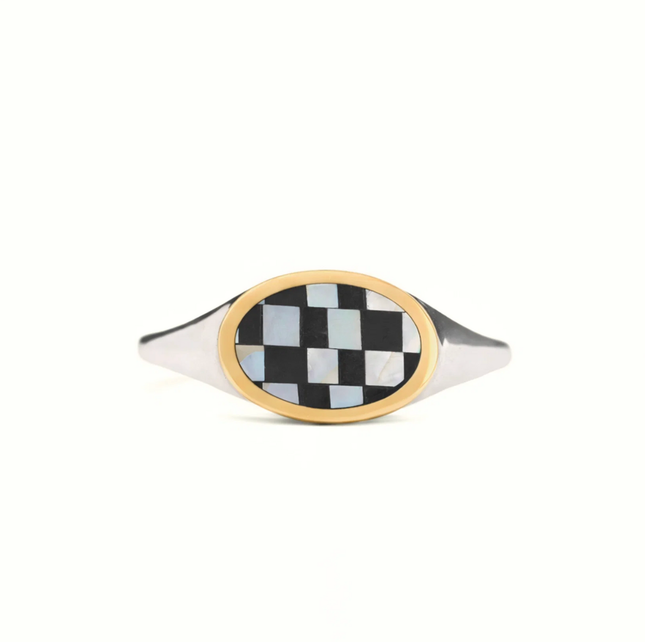 Checker Lateral Signet Ring