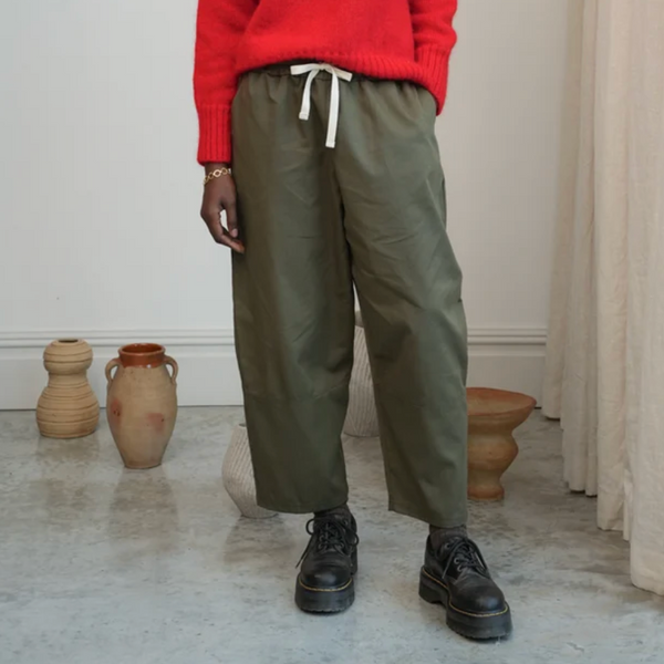 Sofia-Jane Organic Cotton twill Trousers, Olive