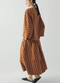 Garland Stripe Cotton Smock Top, Copper/Ecru