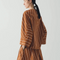 Garland Stripe Cotton Smock Top, Copper/Ecru