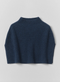 Ribbed Wool Cashmere Poncho, Navy