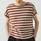 Alda Maypole Stripe Easy Tee, Red Rock/Ecru