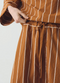 Garland Stripe Cotton Skirt, Copper/Ecru
