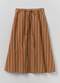 Garland Stripe Cotton Skirt, Copper/Ecru