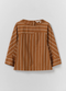 Garland Stripe Cotton Smock Top, Copper/Ecru