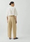 Cotton Linen Pleat Front Trouser, Whey