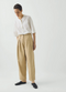 Cotton Linen Pleat Front Trouser, Whey
