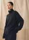 Wool Cashmere Rool Neck Sweater, Speckled Black
