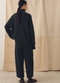 Wool Cashmere Rool Neck Sweater, Speckled Black