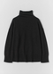 Wool Cashmere Rool Neck Sweater, Speckled Black