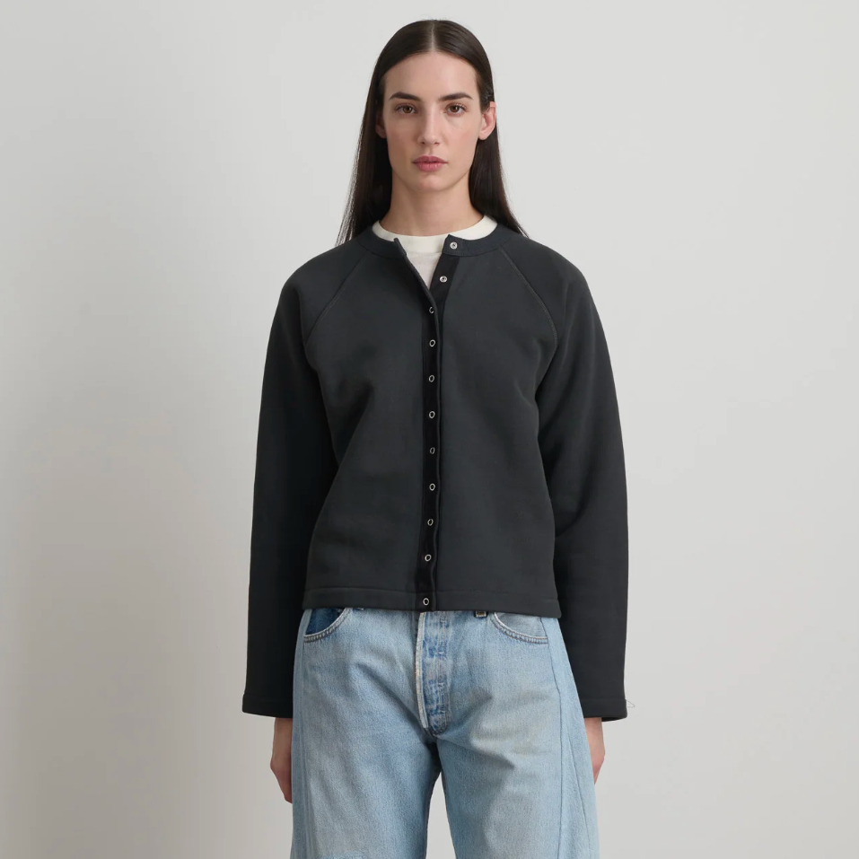 Snap Cardigan, Vintage Black Overdye