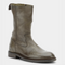 Leather Ankle Boot, Grey-Green