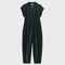 Cotton Velvet Cross Front Jumpsuit, Black