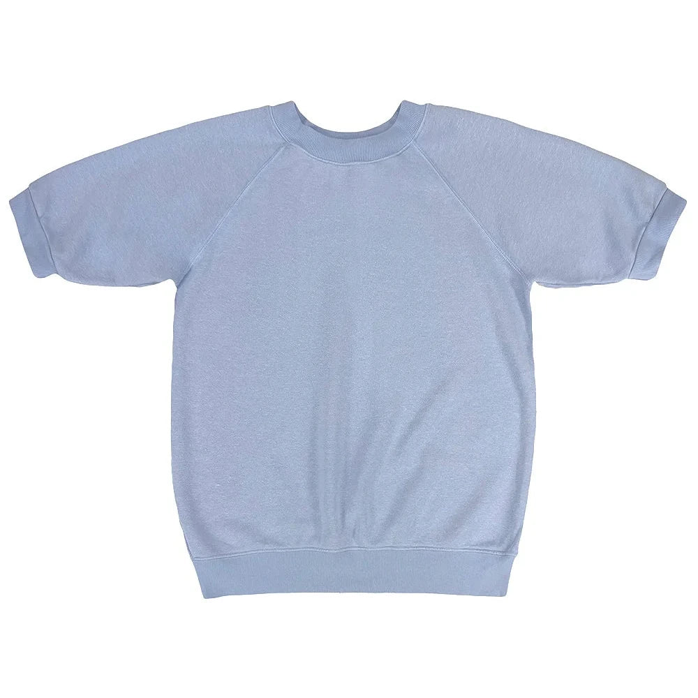 Short Sleeve Raglan Fleece, Coastal Blue