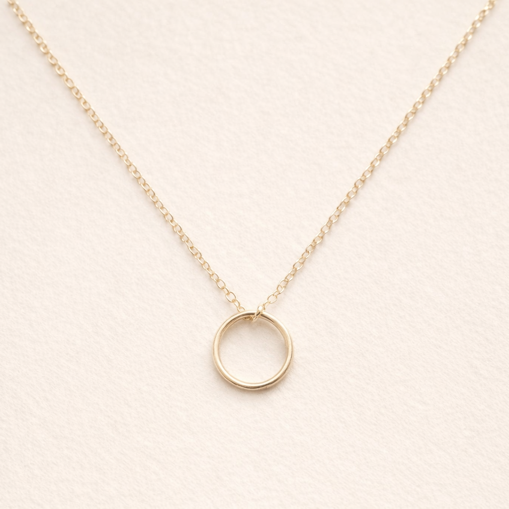 Sol Circle Pendant Necklace | Gold Fill
