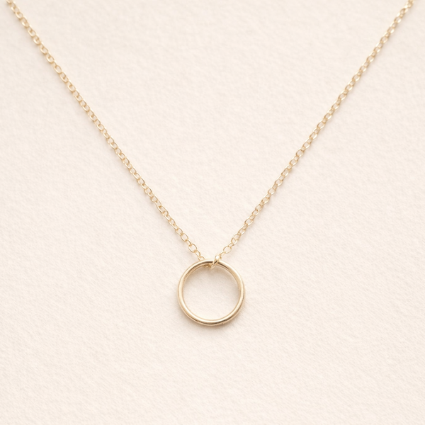 Sol Circle Pendant Necklace | Gold Fill
