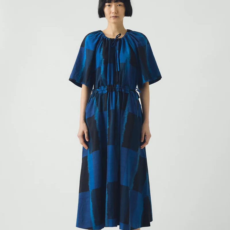 Sobremesa Cotton Ikat Dress, Bright Blue