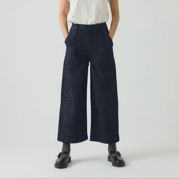 Annie Organic Denim Side Button Jeans, Indigo