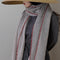 Cashmere Scarf, Grey with Red Edge