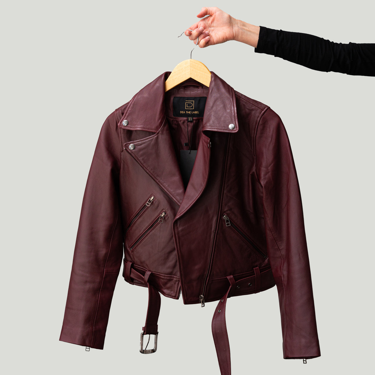 Avery Biker Jacket, Wine