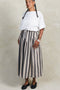 Jessie Stripe Skirt, Oyster + Black