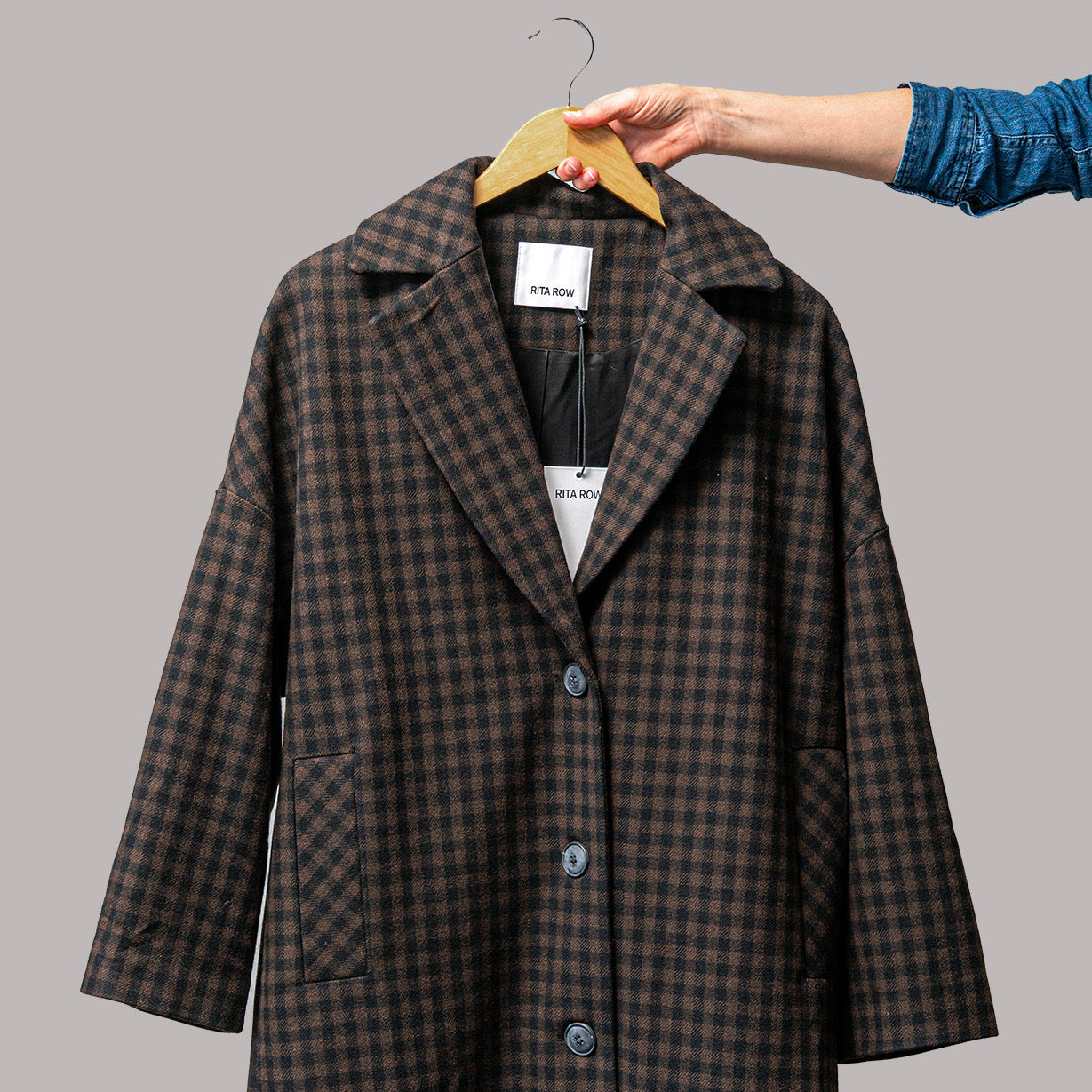 Hyat Coat, Brown Checkered