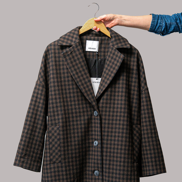 Hyat Coat, Brown Checkered