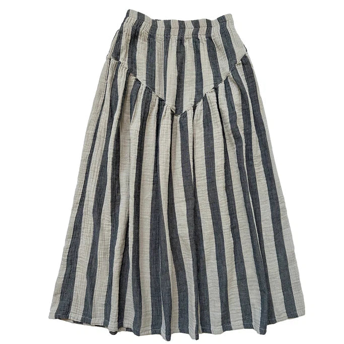 Jessie Stripe Skirt, Oyster + Black