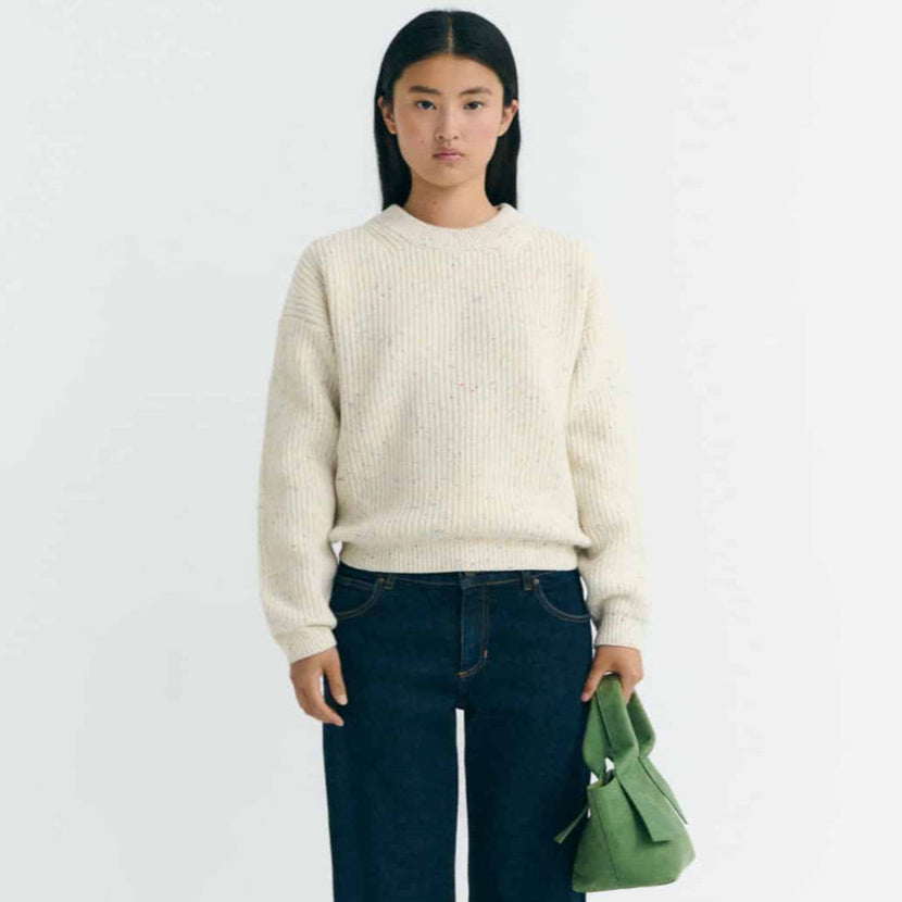 Carmen Knitted Sweater, Confetti + Cream